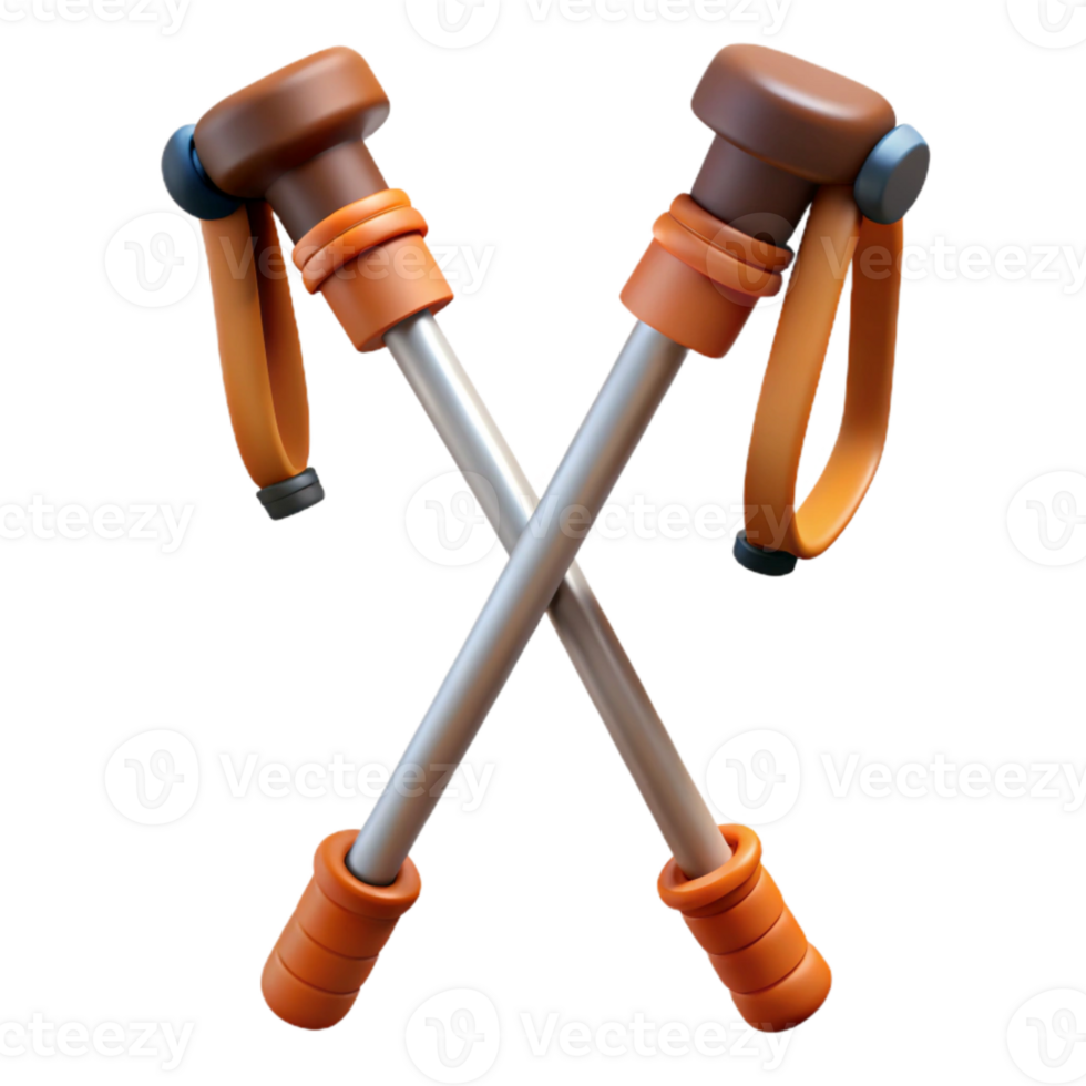 extraordinary abstract Trekking Poles Collapsed and Ready to Pack Transparent Background high resolution png