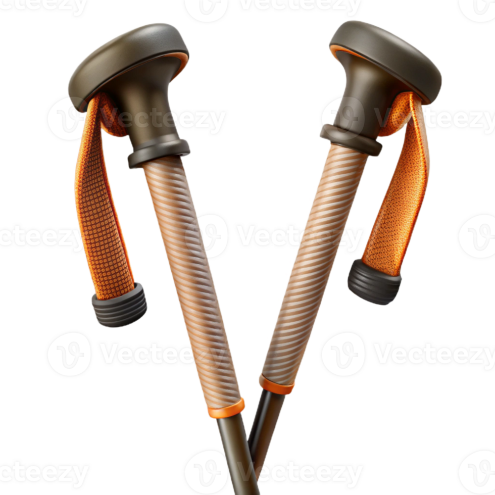 vibrant contemporary Trekking Poles Carbon Fiber Transparent Background Cutout original png