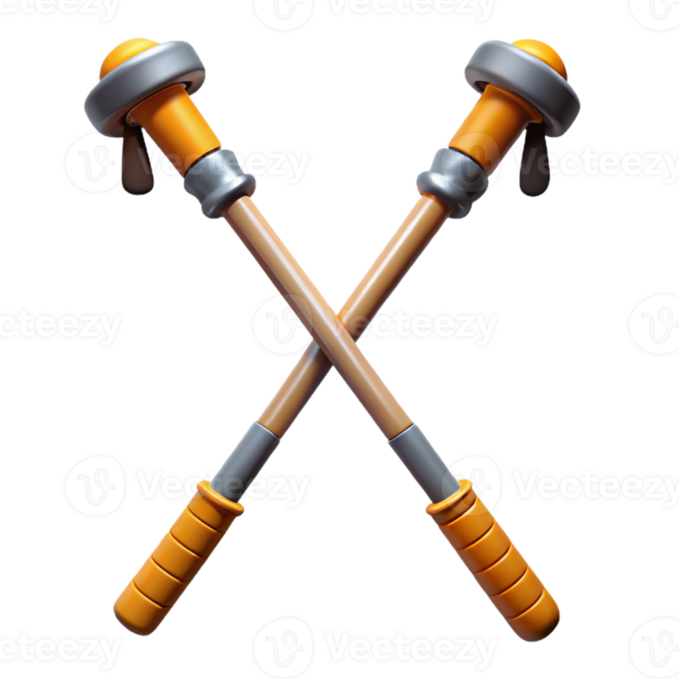 elegant vintage Trekking Poles Extended Isolated png