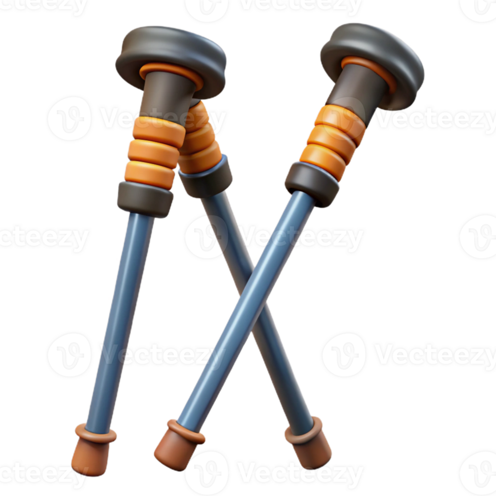 dramatic contemporary Trekking Poles with Rubber Tips Cutout detailed png