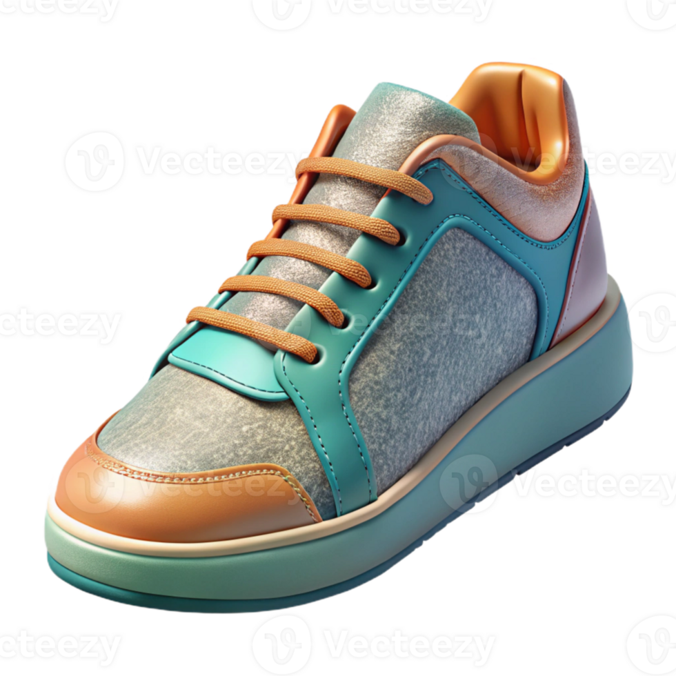 serene contemporary Trendy Sneakers Angled View Isolated high quality png