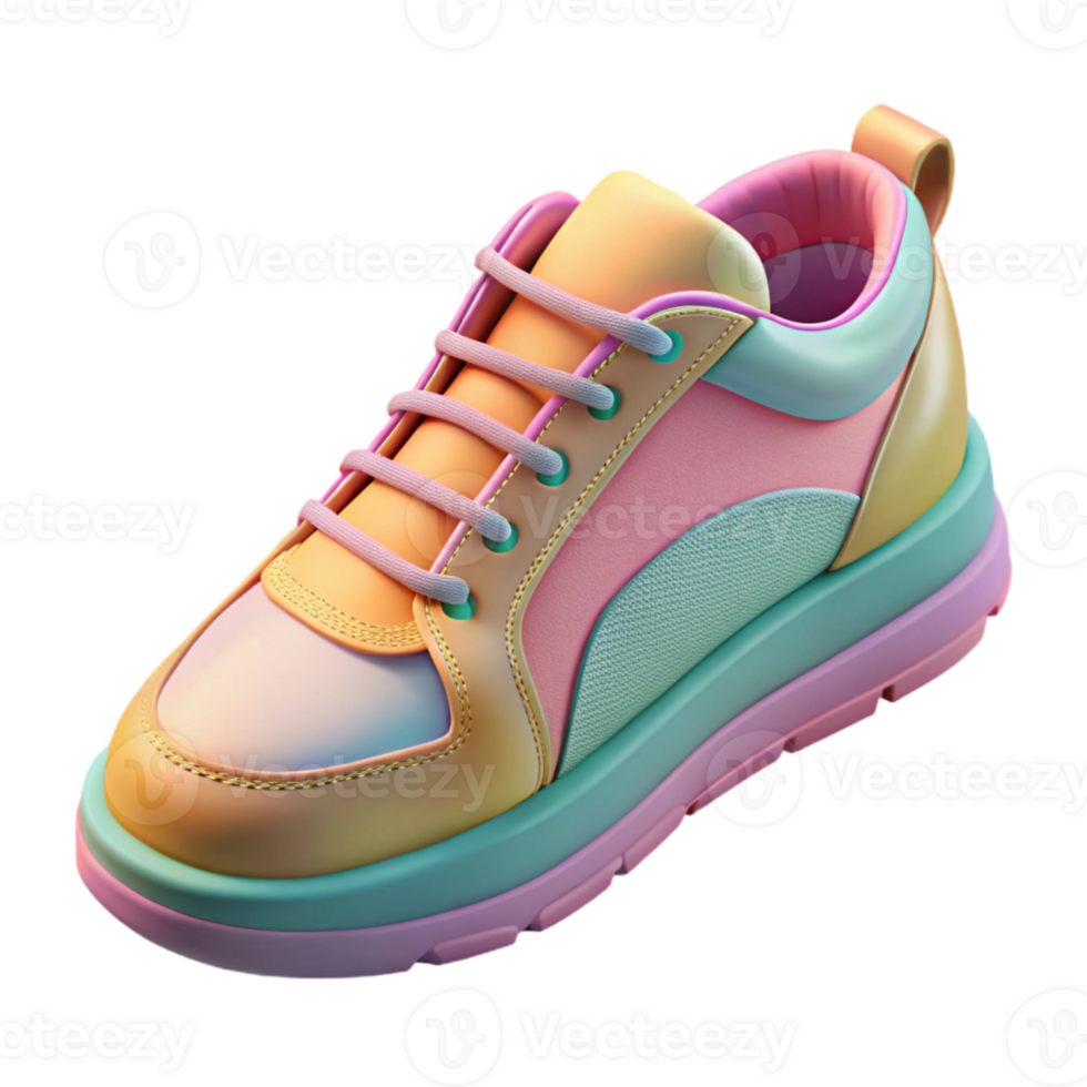 serene traditional Trendy Sneakers Isometric View Isolated detailed png