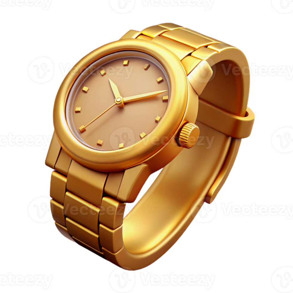 magnificent creative Trendy Watch Gold Isolated on Transparent Background png