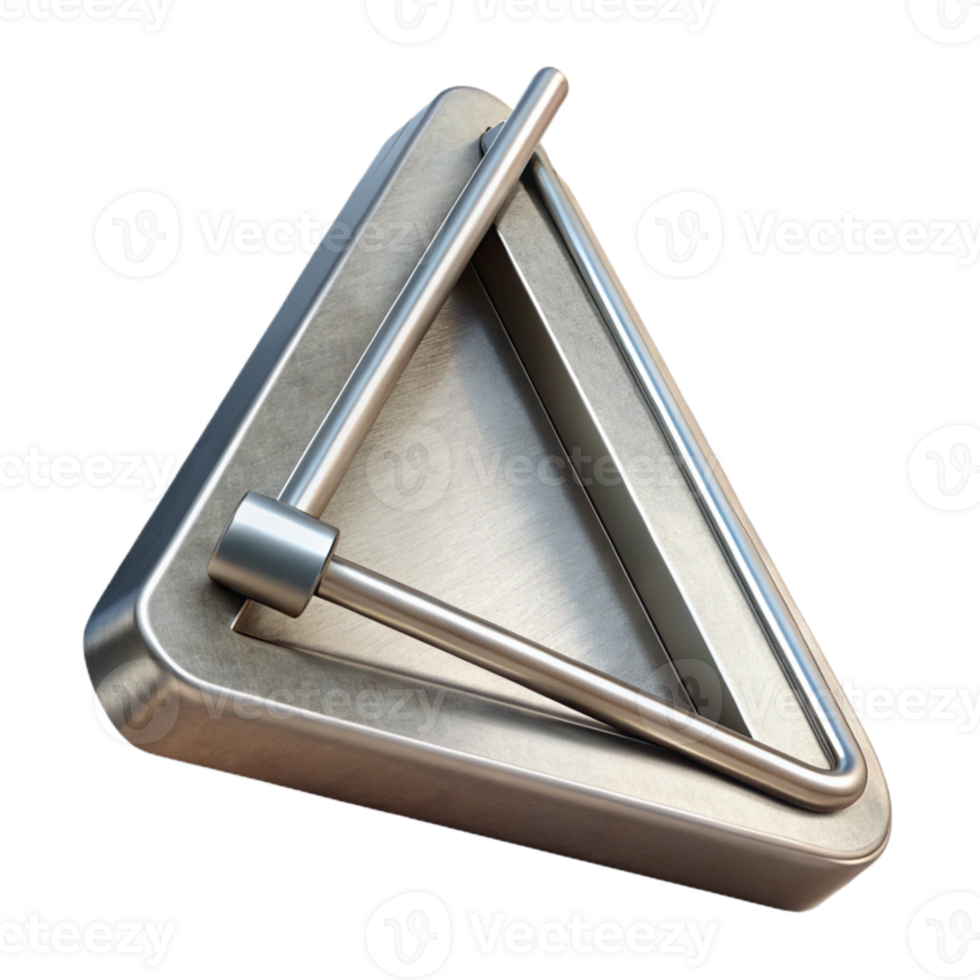 serene classic Triangle Instrument Silver Finish Isolated premium png