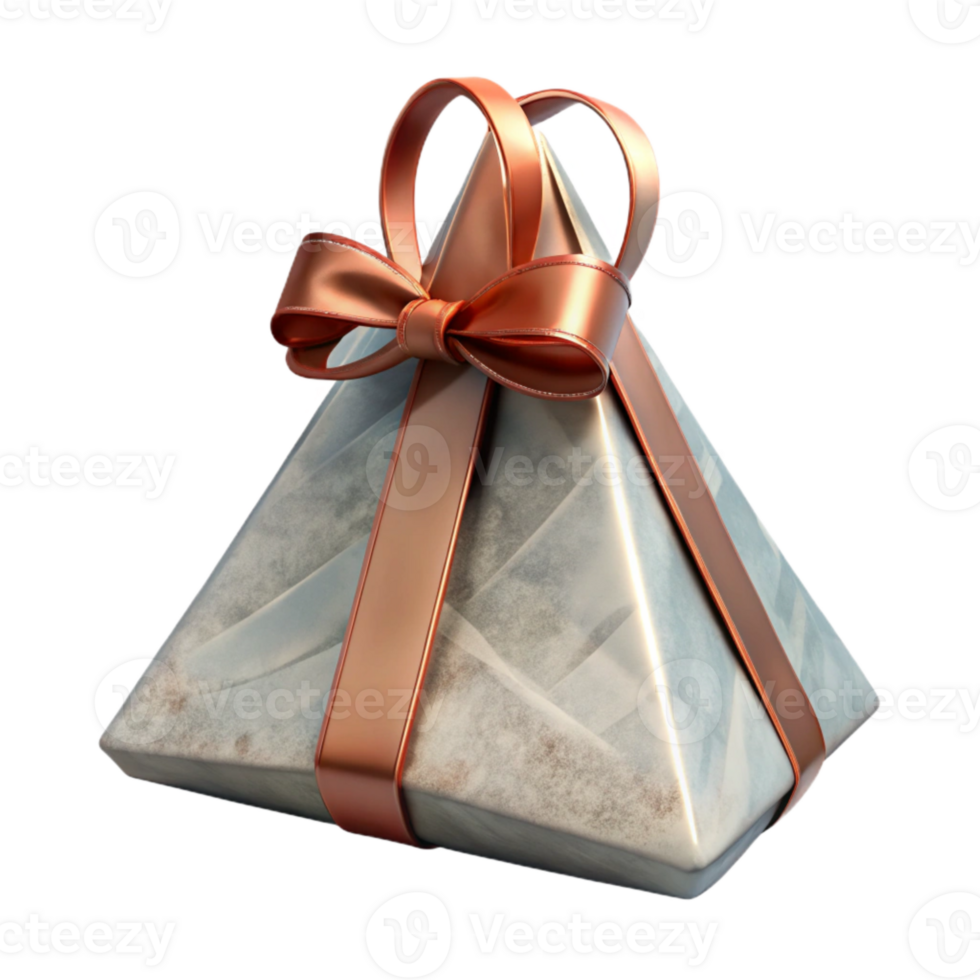 magnificent rustic Triangle Shaped Gift Bag with Ribbon Handles Transparent Background original png