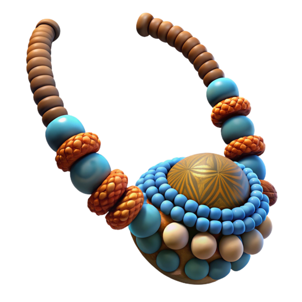magnificent abstract Tribal Beaded Necklace Isolated Close Up high quality png