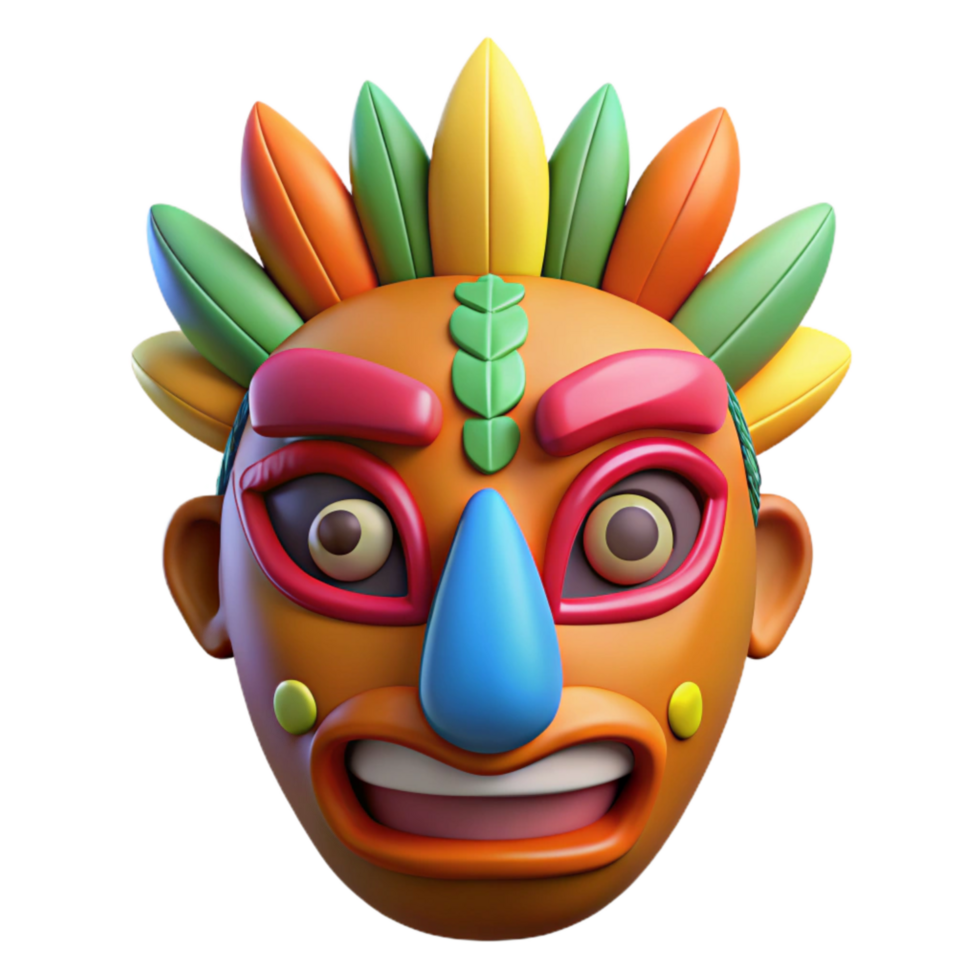 beautiful abstract Tribal Mask Cutout with Vibrant Colors Isolated genuine png