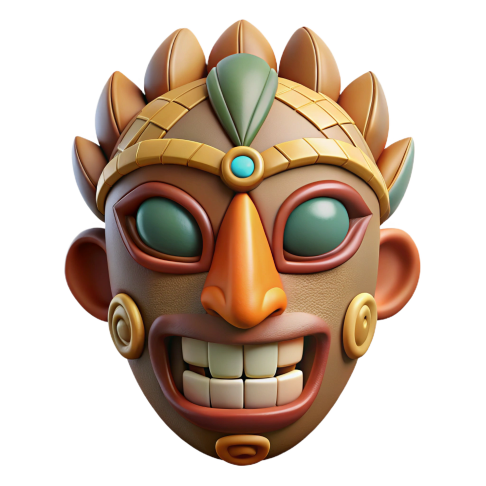 stunning artistic Tribal Mask with Serene Expression Cutout authentic png