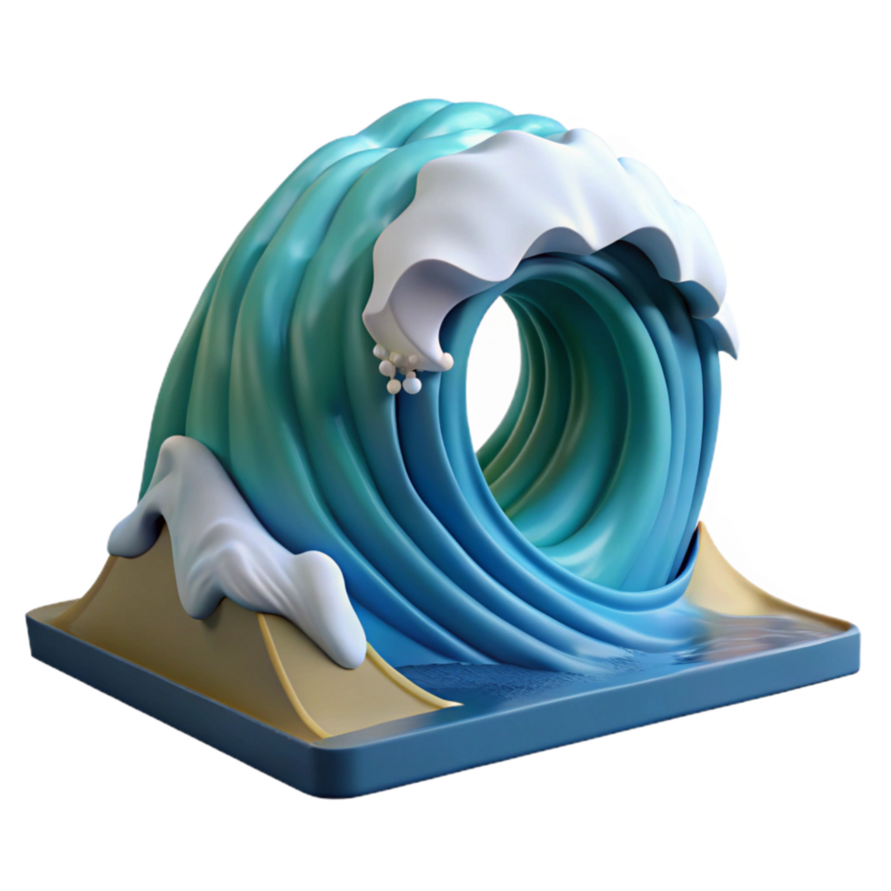 extraordinary creative Tsunami Wave Approaching Shoreline Dramatic Angle Cutout professional png