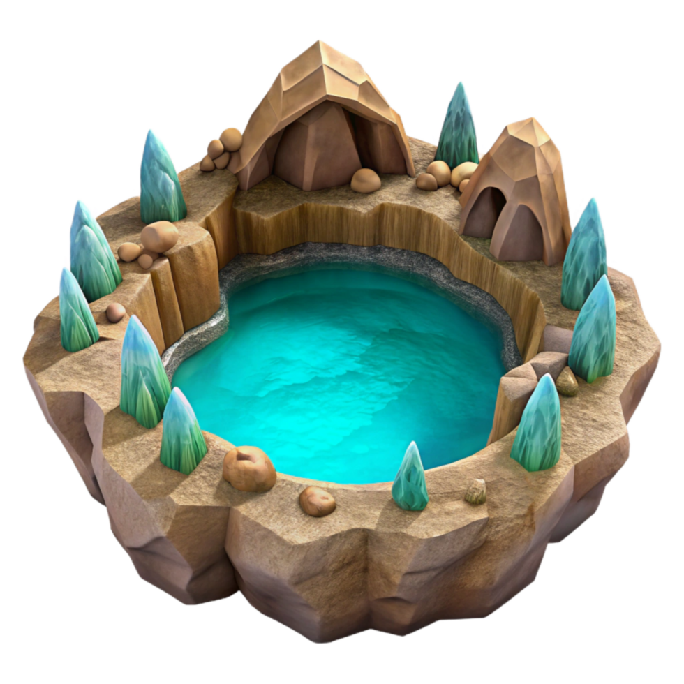 beautiful modern Underground Lake Crystal Clear Water Cutout png