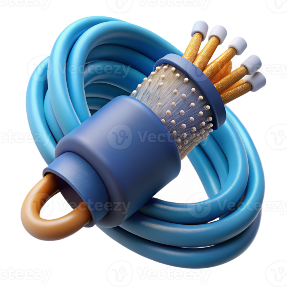 beautiful artistic Underwater Communication Cable Cutout with Fiber Optic Detail professional png