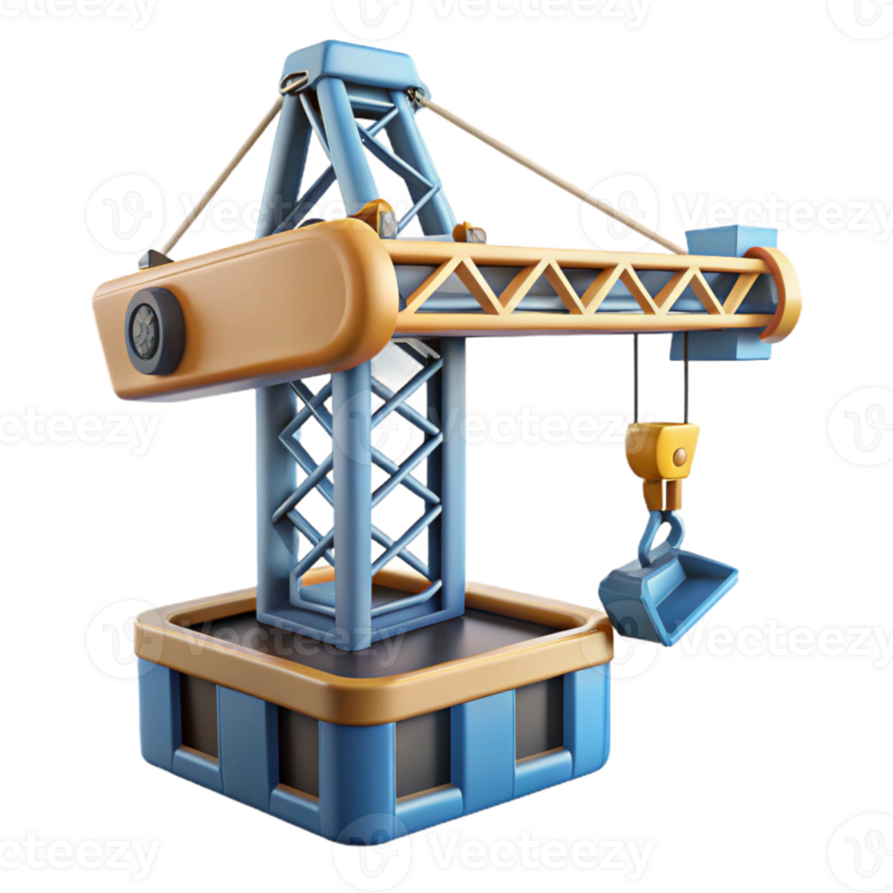 beautiful rustic Underwater Construction Crane Cutout with Lifting Cables exclusive png