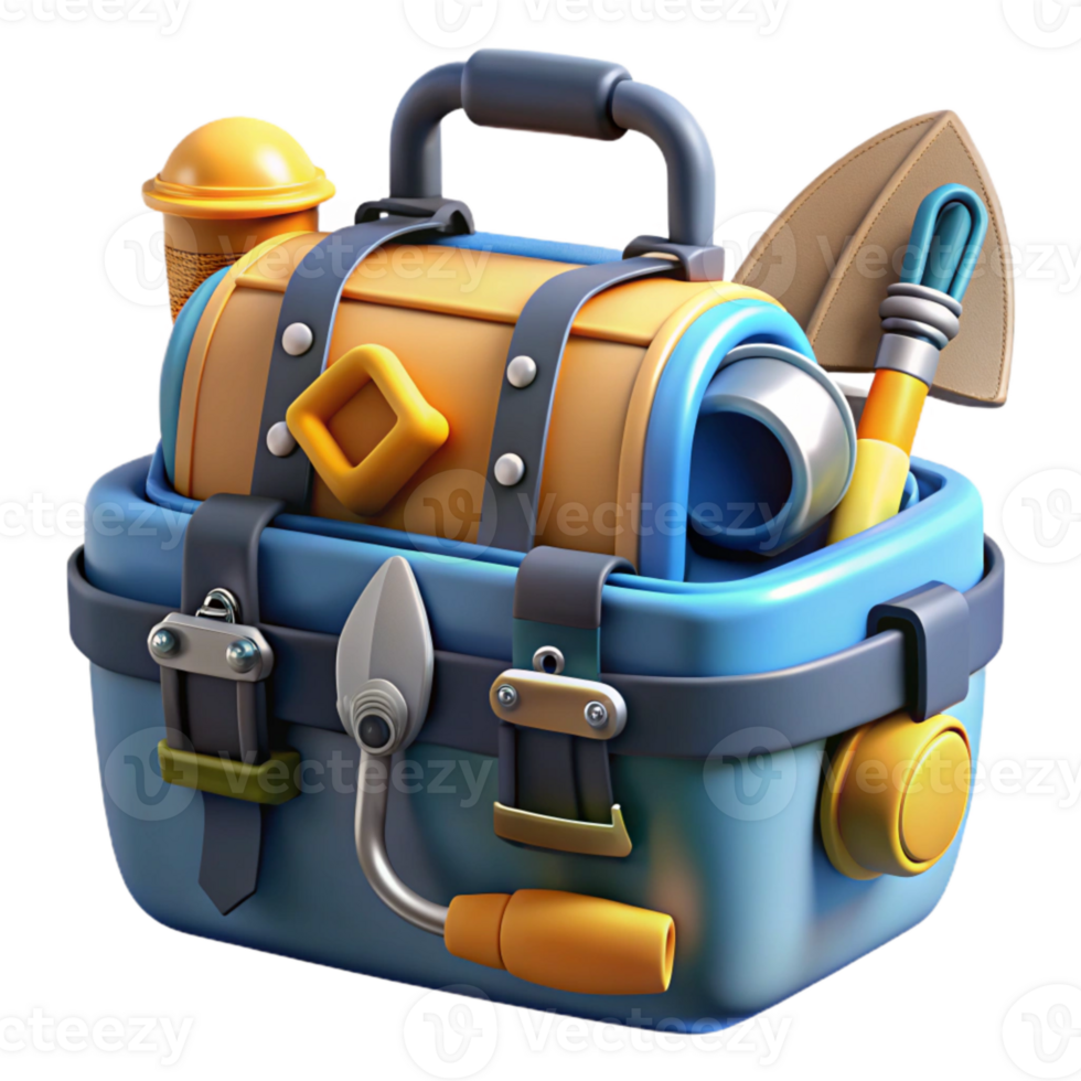 beautiful traditional Underwater Construction Diver Tool Kit Isolated with Essential Equipment exclusive png