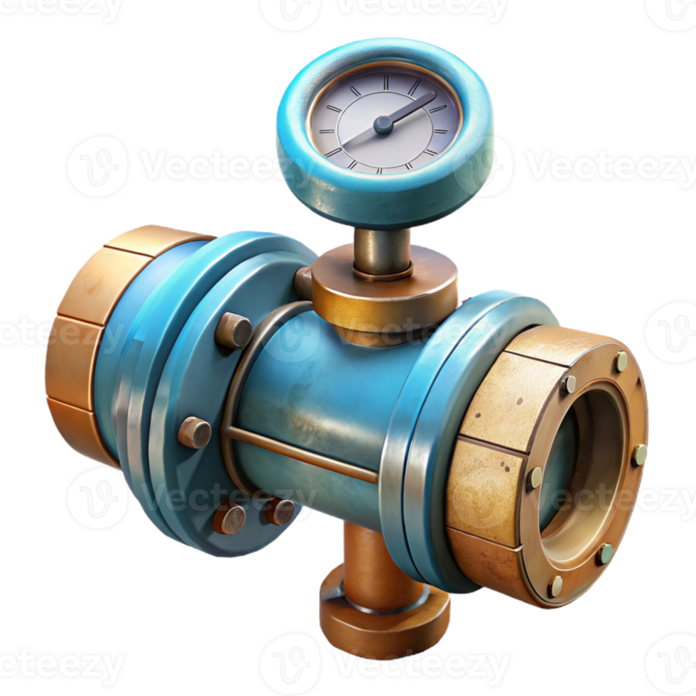 impressive rustic Underwater Pipeline Flow Meter Transparent Background with Digital Readout high quality png