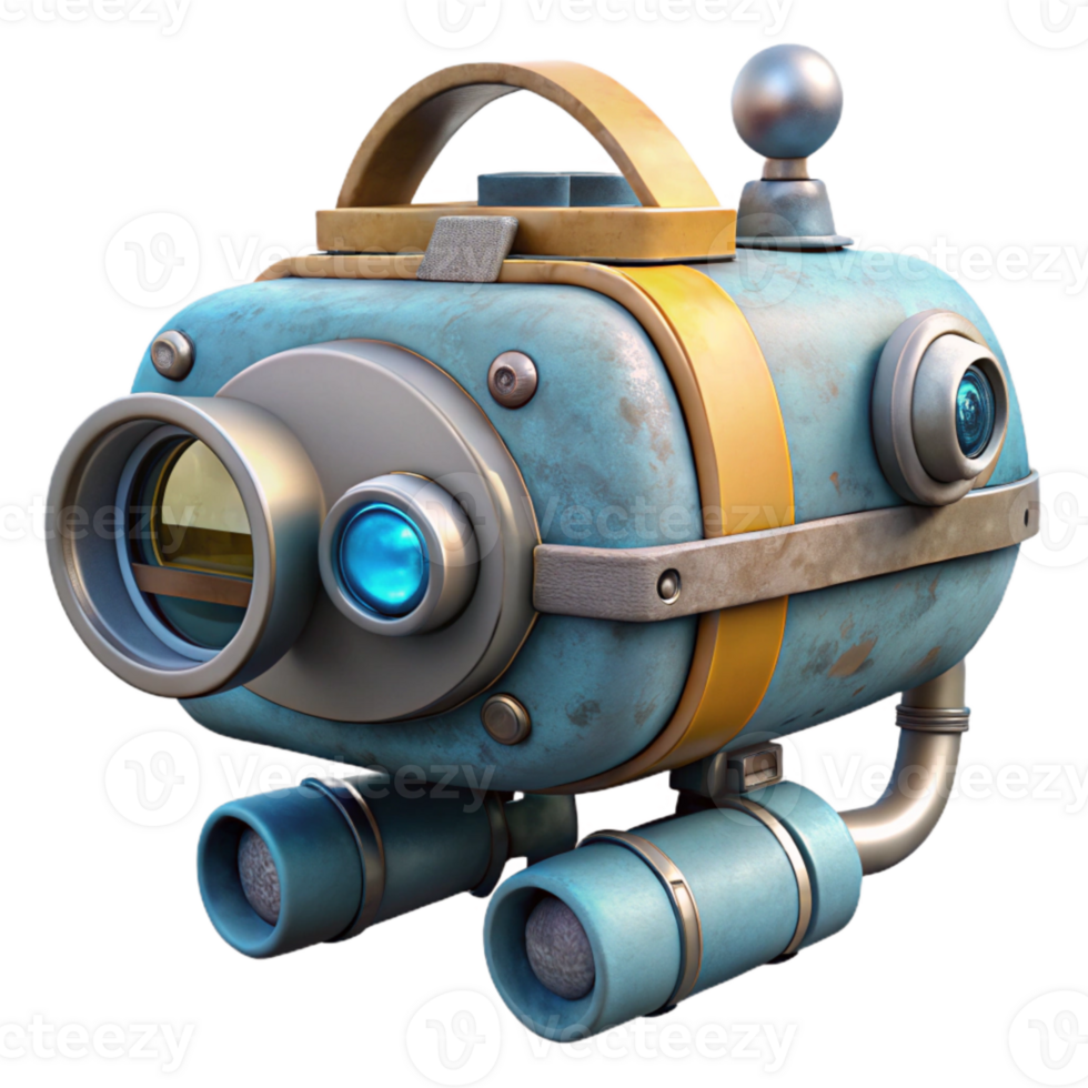 impressive minimalist Underwater Pipeline Inspection Robot Transparent Background original png