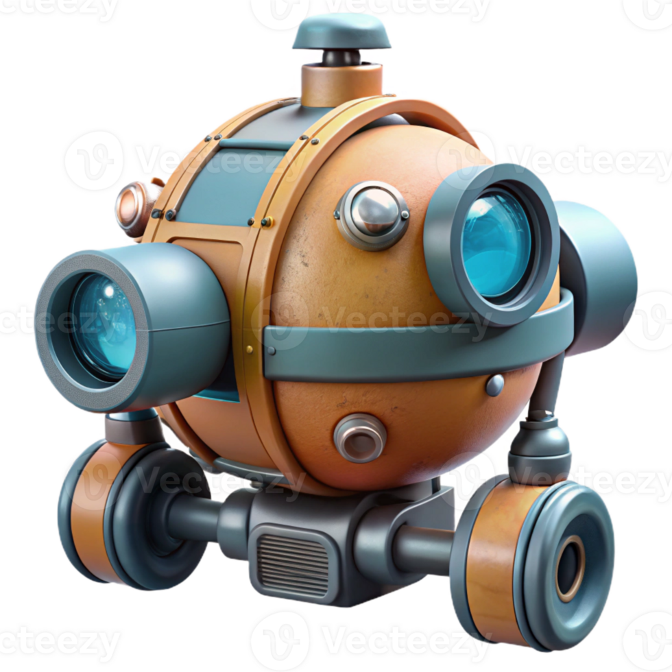 extraordinary vintage Underwater Pipeline Inspection Robot Transparent Background png