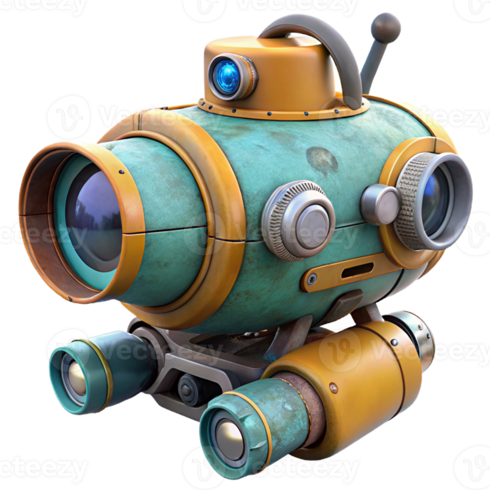 stunning abstract Underwater Pipeline Inspection Robot Transparent Background png