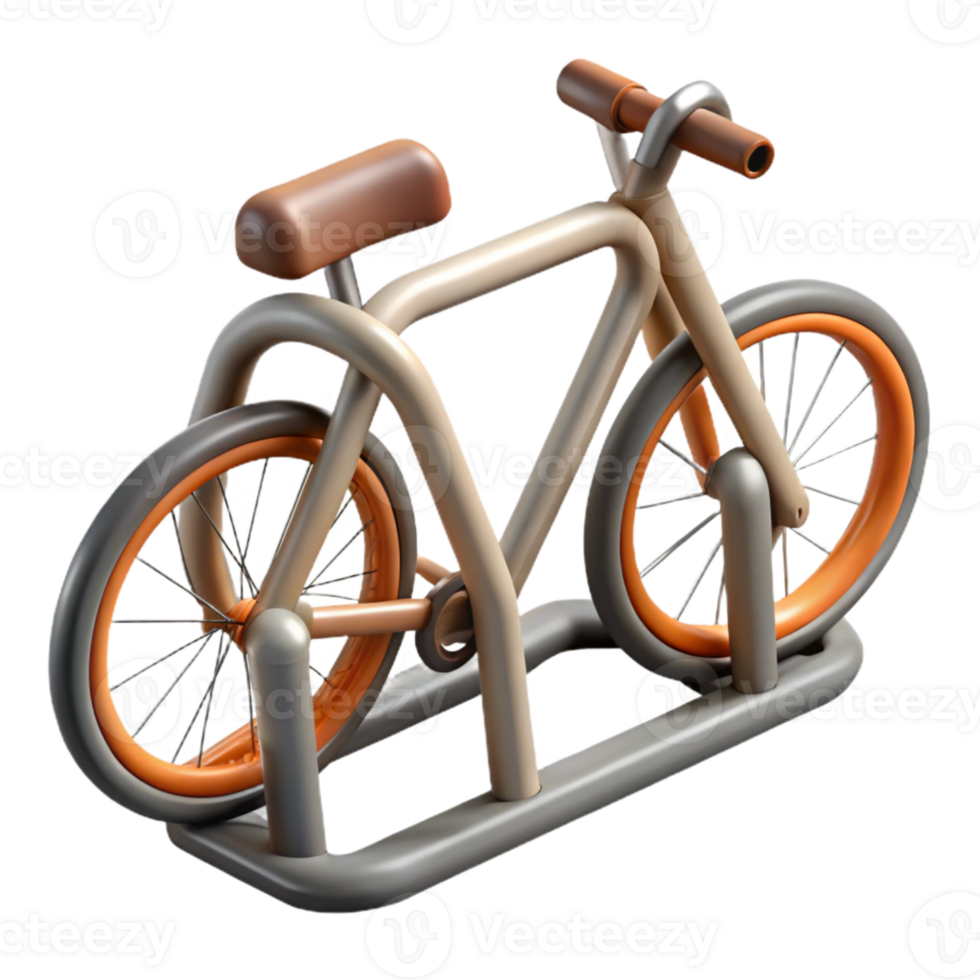 dramatic artistic Urban Bicycle Rack Side View Isolated high quality png