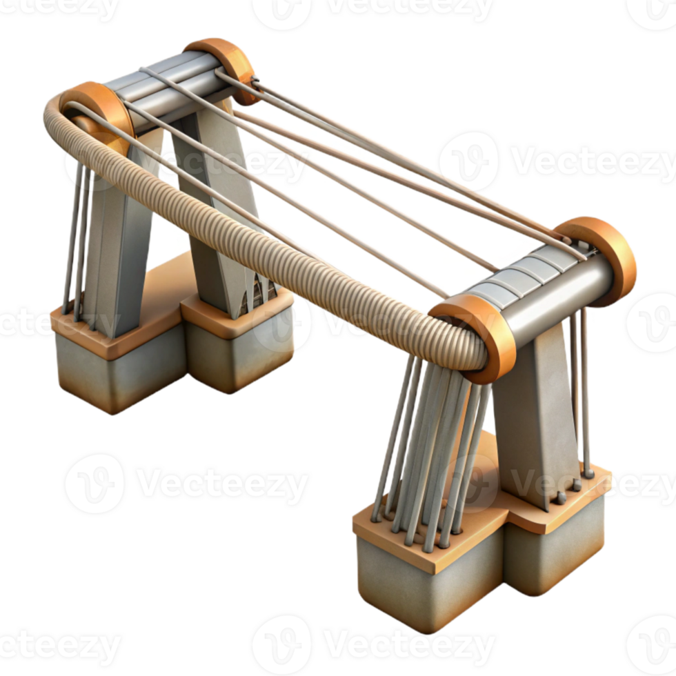 beautiful abstract Urban Bridge Cable Suspension Detail Isolated png
