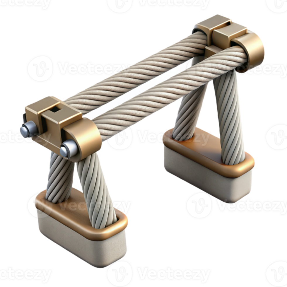 elegant rustic Urban Bridge Cable Suspension Detail Isolated genuine png