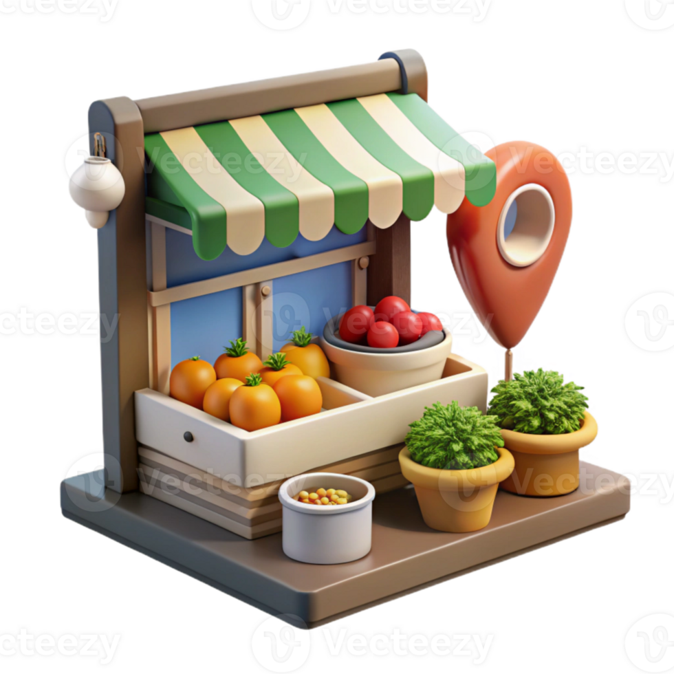 beautiful traditional Urban Farm Market Display Fresh Produce Cutout high resolution png