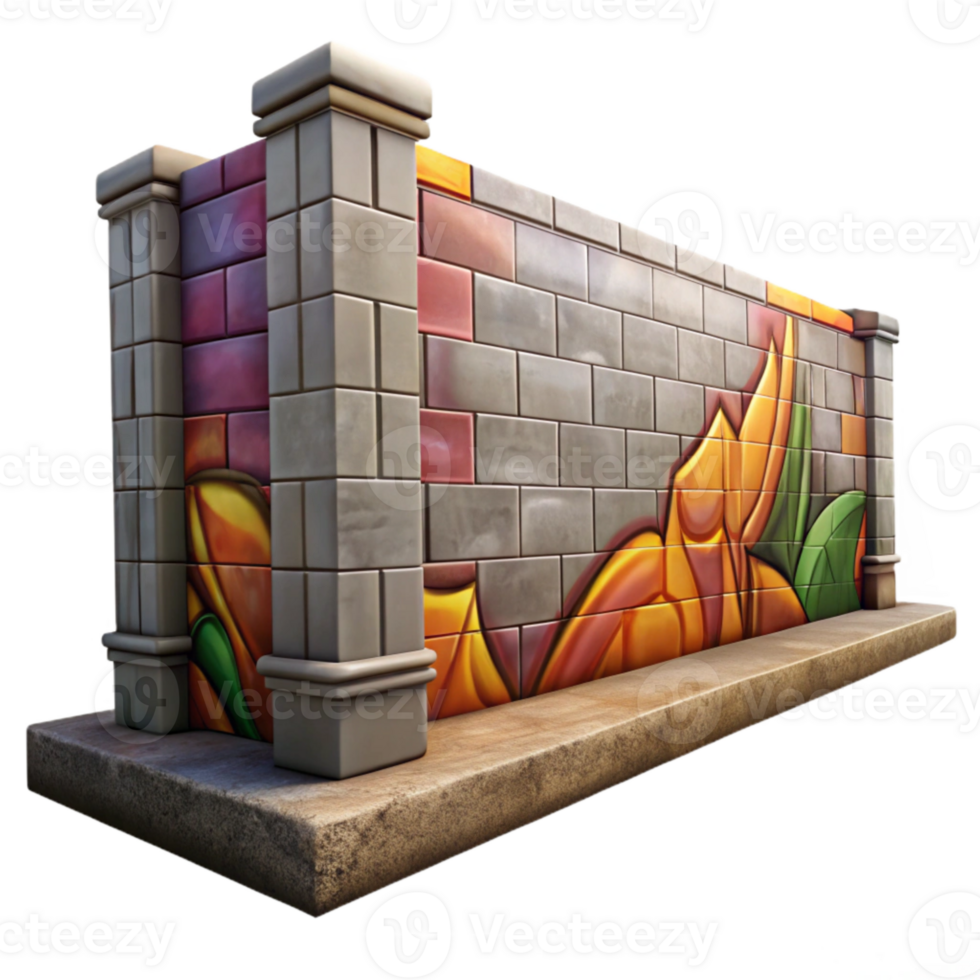 wonderful abstract Urban Landscape Graffiti Wall Isolated genuine png