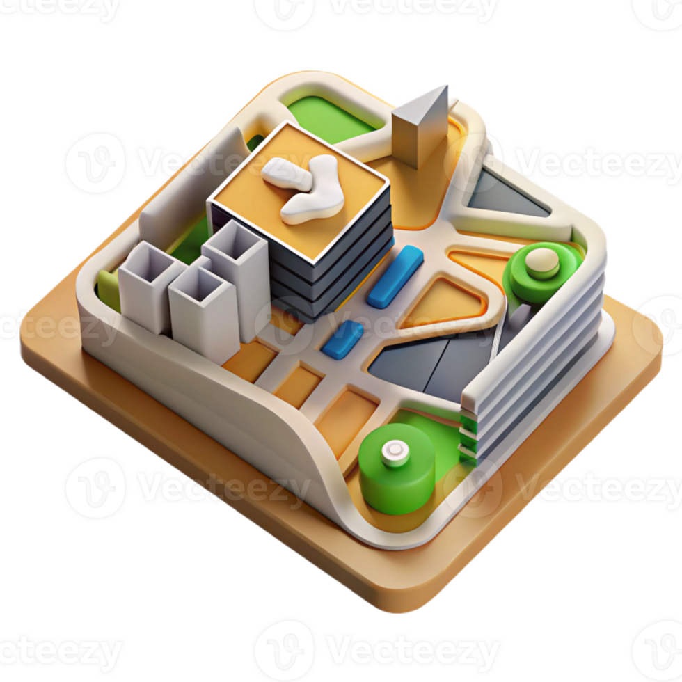 magnificent vintage Urban Planning Zoning Map Top View Cutout exclusive png
