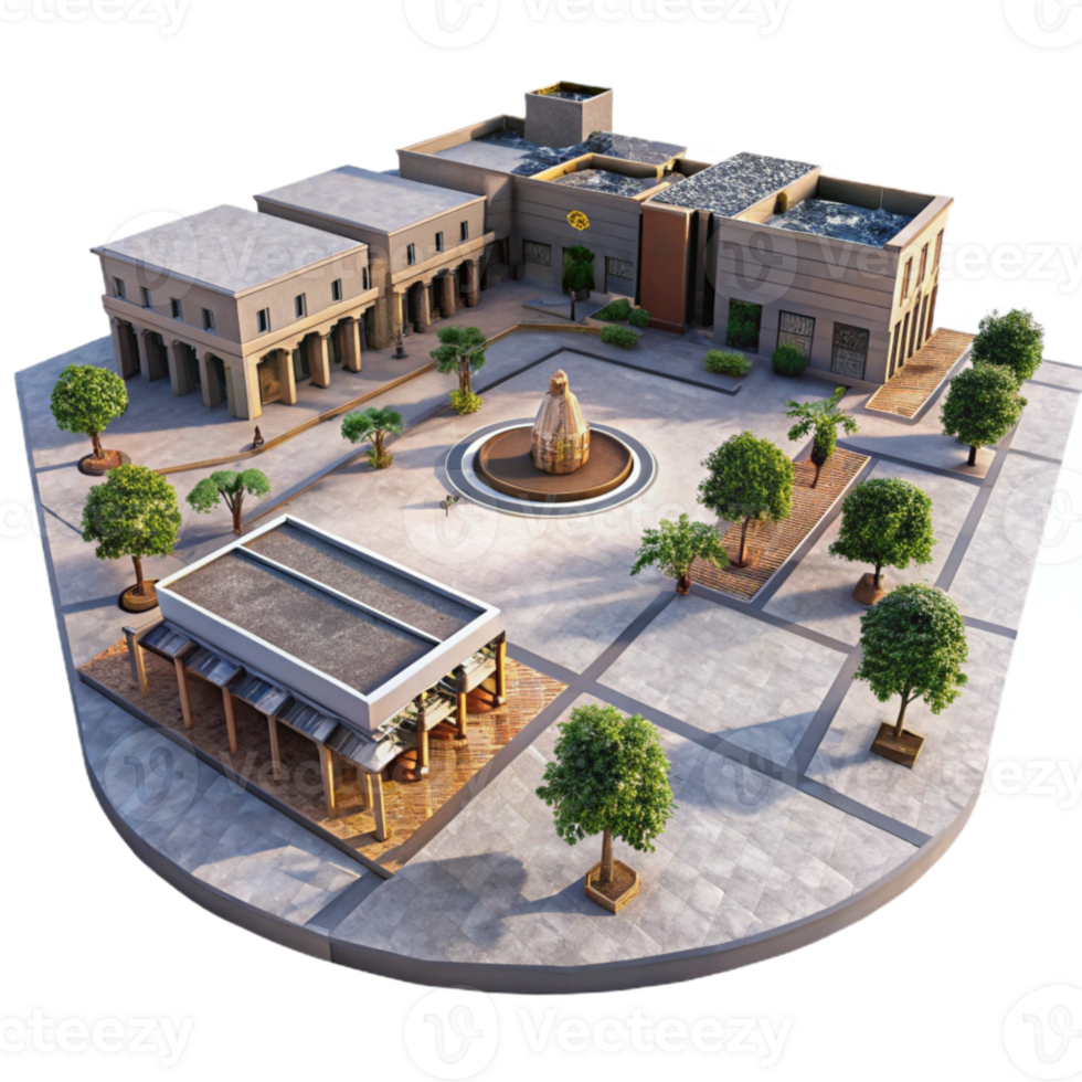 stunning contemporary Urban Plaza Wide Angle View Transparent original png