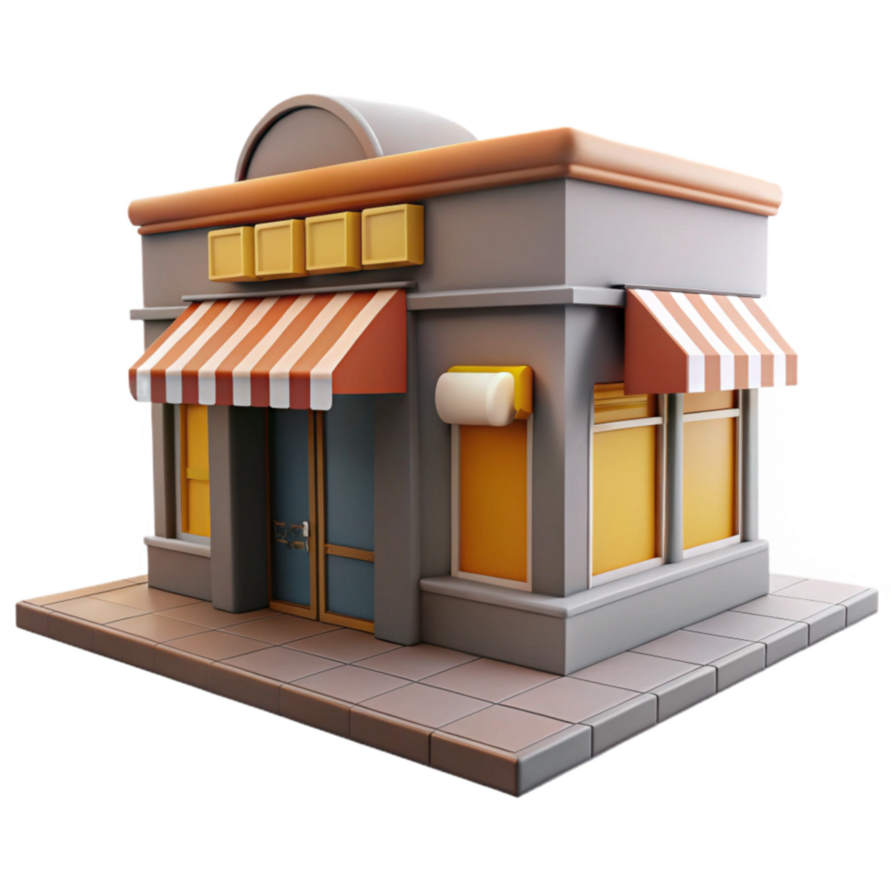 extraordinary contemporary Urban Street with Shops Front View Cutout high quality png