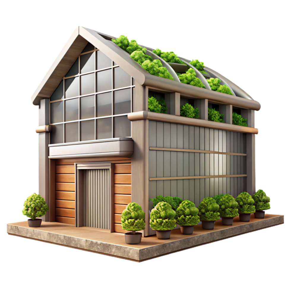 vibrant contemporary Vertical Farm Building Modern Architecture Cutout premium png