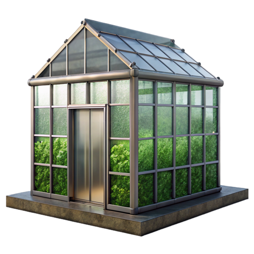 beautiful abstract Vertical Farm Exterior Glass Panels Isolated Element professional png