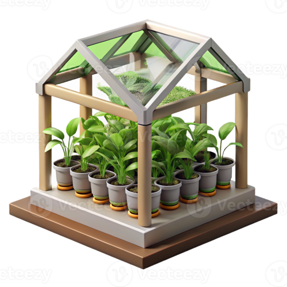 beautiful traditional Vertical Farming System in Greenhouse Cutout Element authentic png