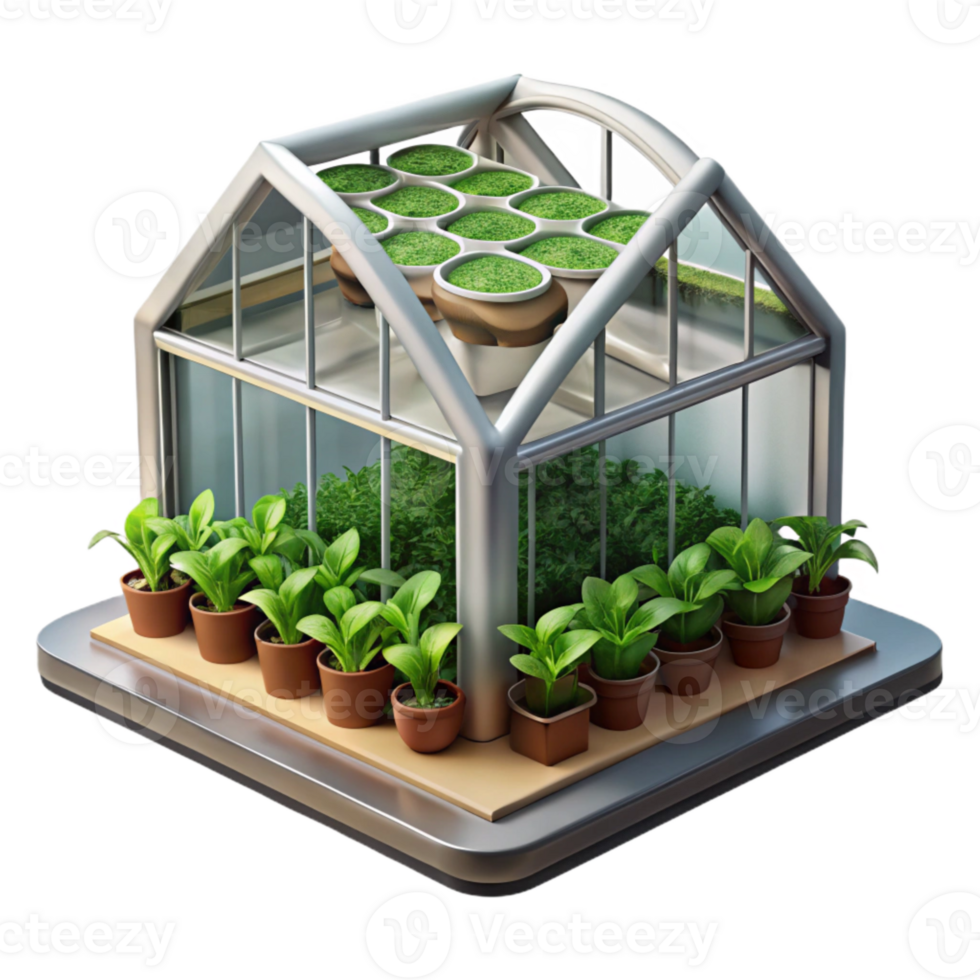 dramatic classic Vertical Farming System in Greenhouse Cutout Element premium png
