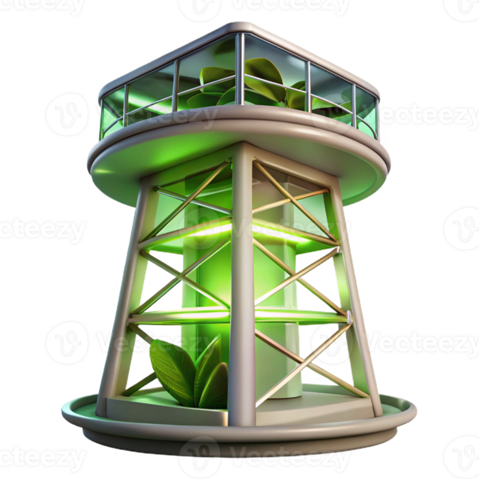 elegant creative Vertical Farming Tower Interior Bright Lighting Cutout high quality png