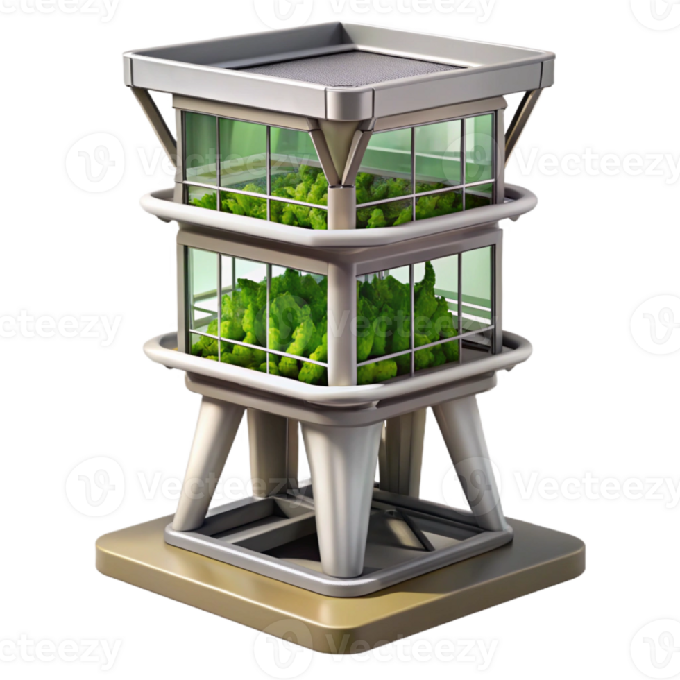 impressive minimalist Vertical Farming Tower Modern Design Transparent original png