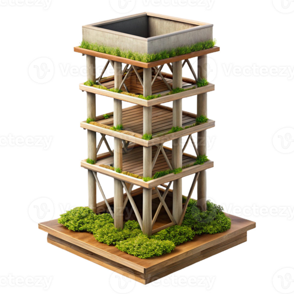 wonderful modern Vertical Farming Tower Structure Cutout high resolution png