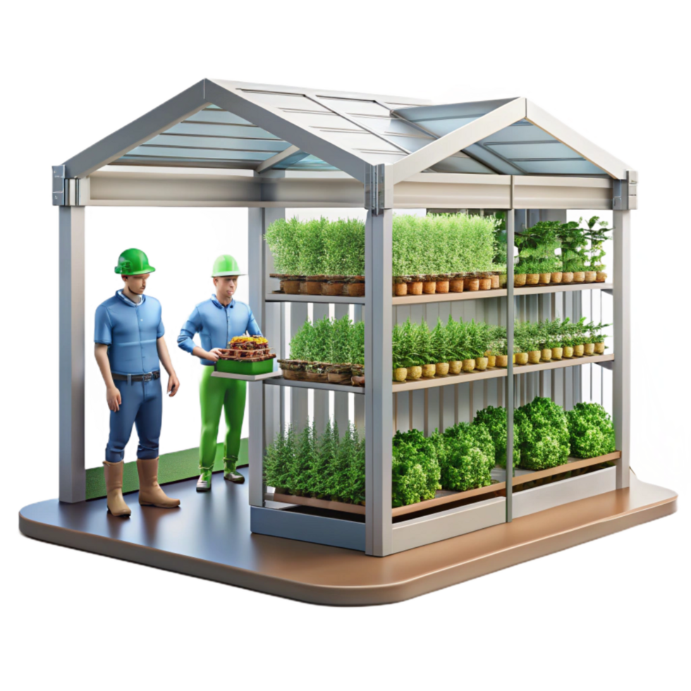 vibrant abstract Vertical Farm Interior with Led Lighting Transparent Background high quality png