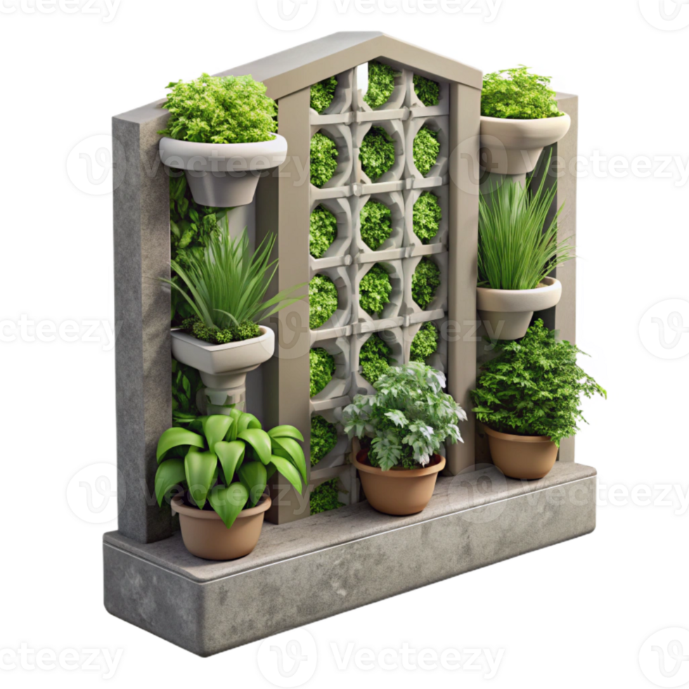 beautiful vintage Vertical Herb Garden Cutout Side Angle professional png