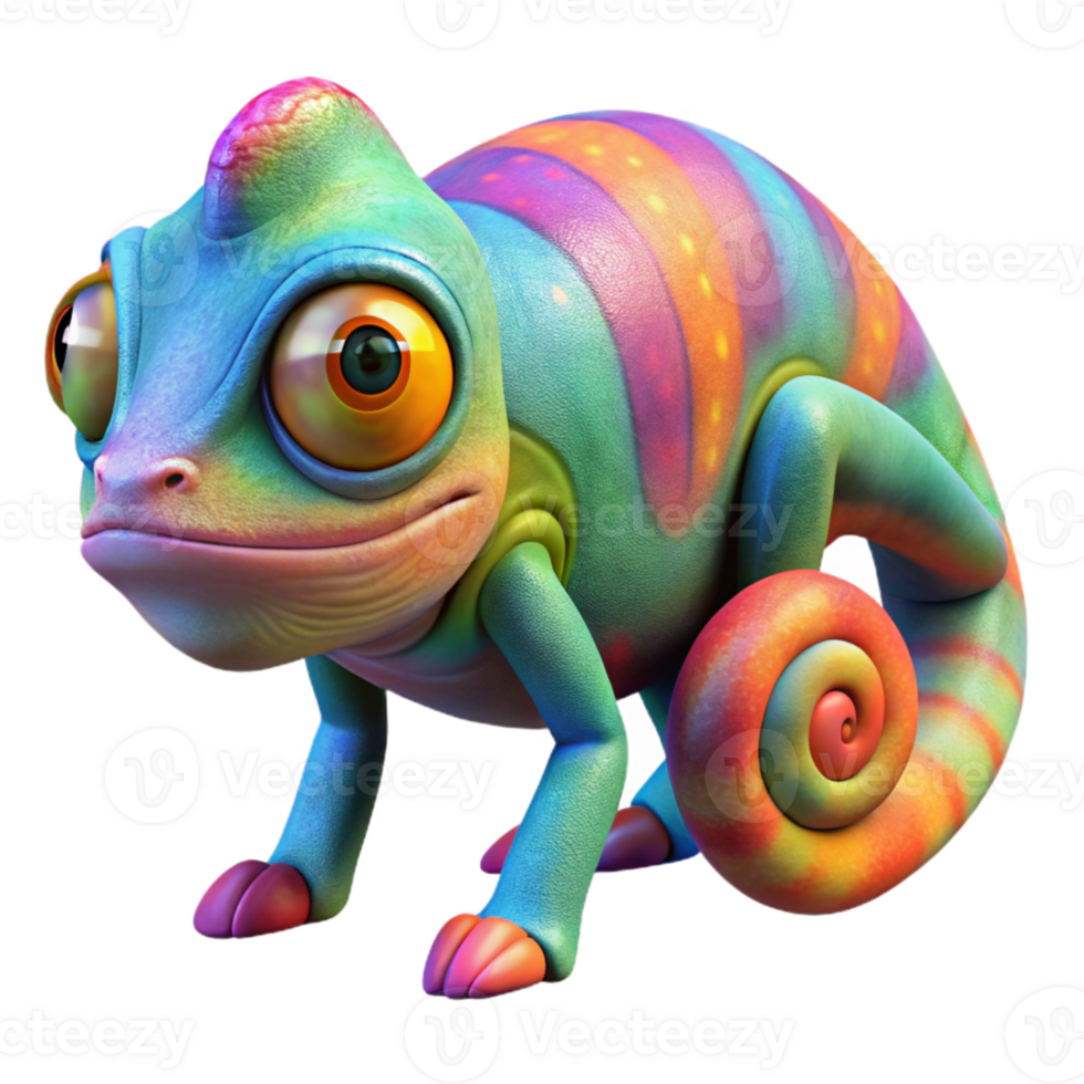 elegant contemporary Vibrant Chameleon Changing Color Cutout high quality png