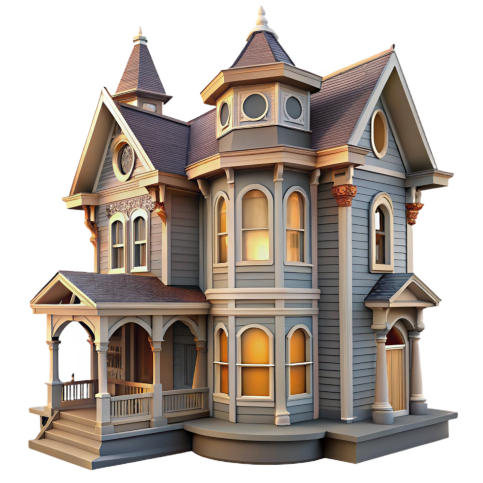 wonderful classic Victorian House Bay Window Detailed Architecture Cutout premium png