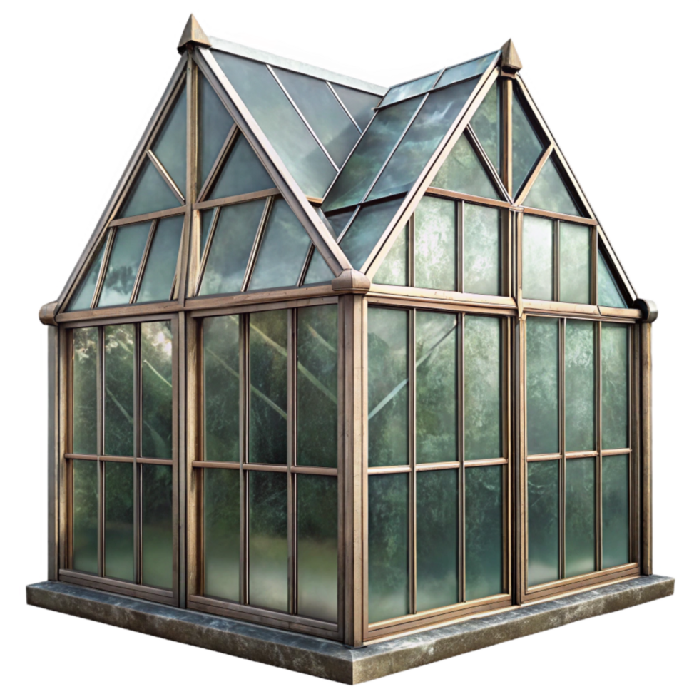 magnificent minimalist Victorian Greenhouse Glass Panels Isolated premium png