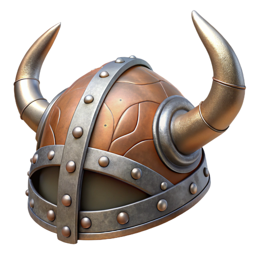 stunning traditional Viking Helmet Metal Texture Side Angle Transparent Background exclusive png