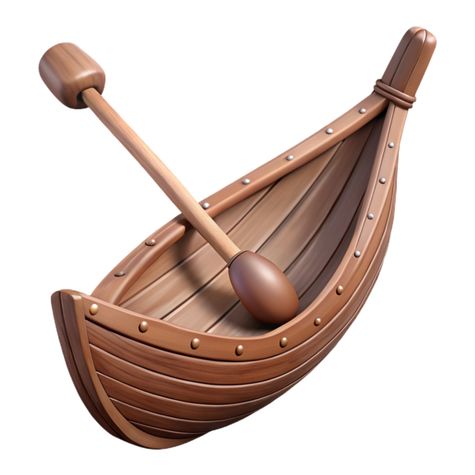 vibrant abstract Viking Longship Oar Wooden Texture Side Angle Isolated genuine png