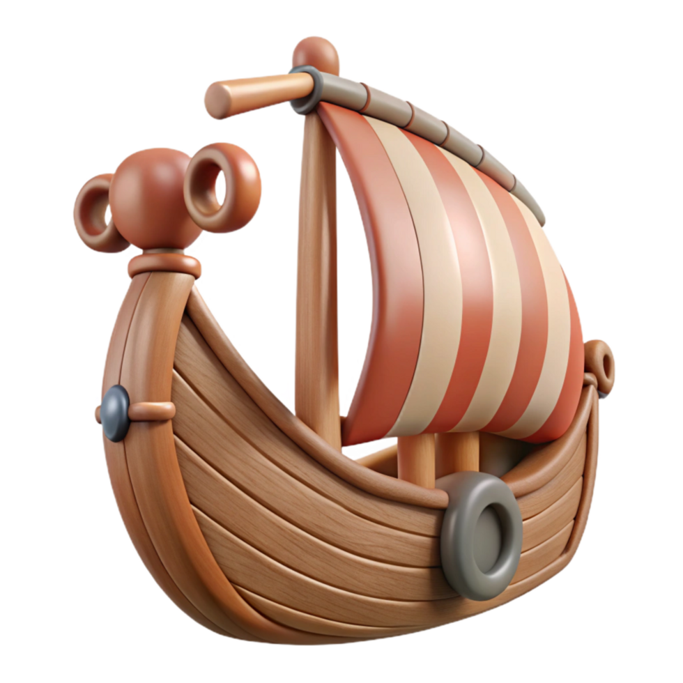 wonderful creative Viking Ship Figurehead Wooden Texture Front View Transparent Background original png