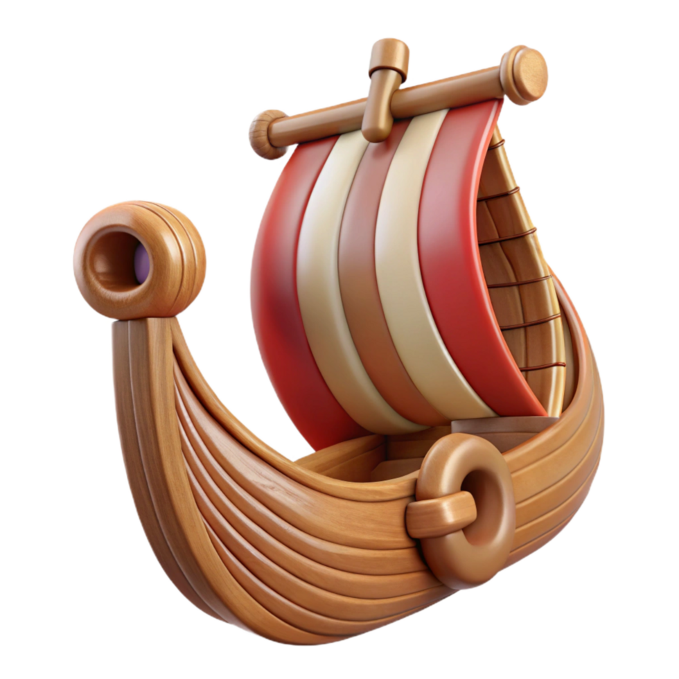 serene artistic Viking Ship Figurehead Wooden Texture Front View Transparent Background high quality png