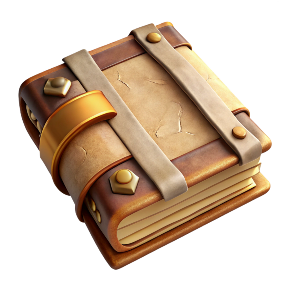 vibrant rustic Vintage Book Aged Paper Transparent Background detailed png