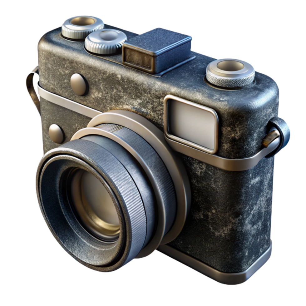 magnificent modern Vintage Camera Black and White Isolated png
