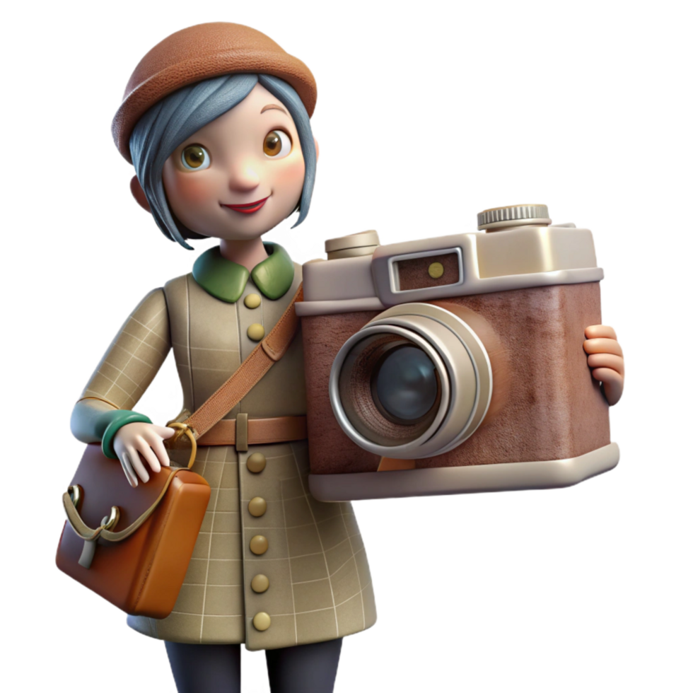 beautiful modern Vintage Camera Photographing Model Transparent Background exclusive png