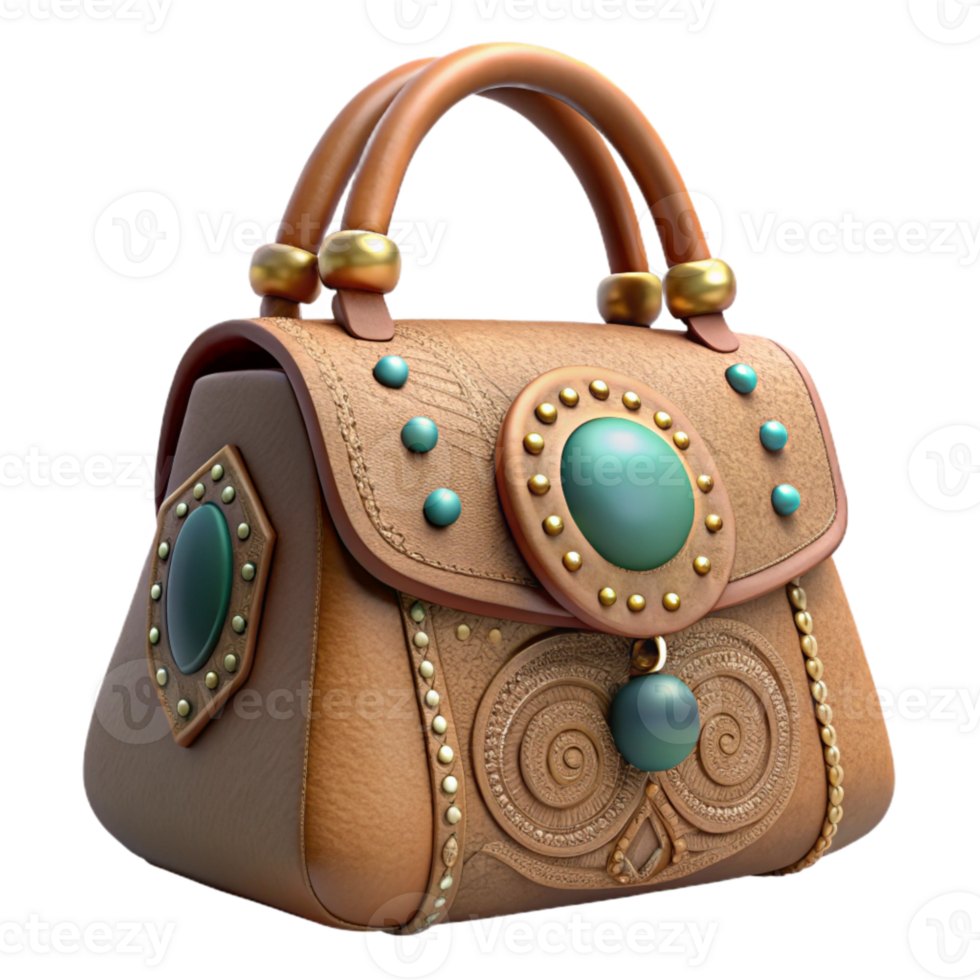 stunning contemporary Vintage Handbag Beaded Design Cutout premium png