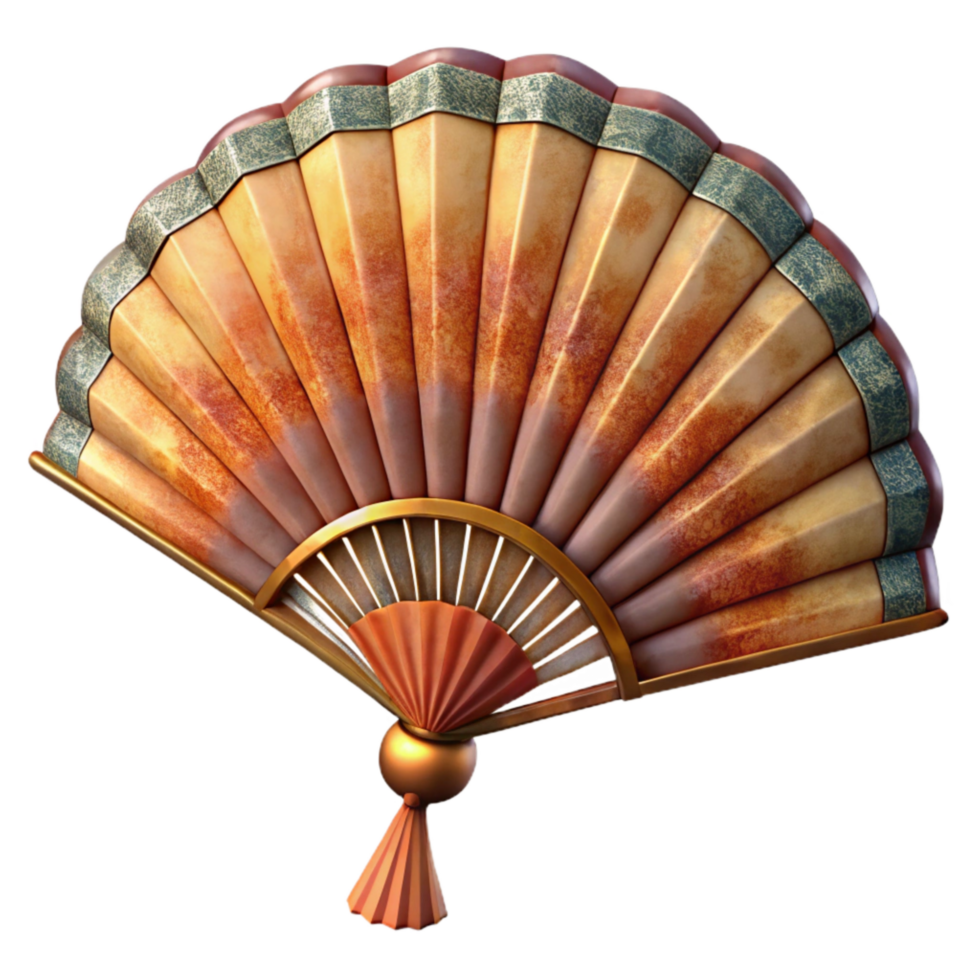 vibrant rustic Vintage Handheld Fan Silk Material Isolated exclusive png